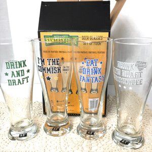 Set of Four 15 oz Beer Glasses Matthew Berry’s Fantasy Life  NWT